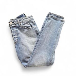 AMO Tomboy Charmer Jeans size 29 High Rise Relaxed Fit Tapered Leg light wash